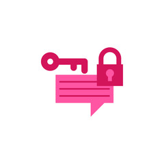 Poster - Chat, lock color icon. Element of color chat icon. Premium quality graphic design icon. Signs and symbols collection icon for websites, web design, mobile app