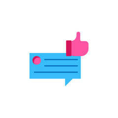 Poster - Chat, thumb up color icon. Element of color chat icon. Premium quality graphic design icon. Signs and symbols collection icon for websites, web design, mobile app