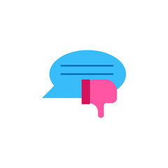 Poster - Chat, thumb down color icon. Element of color chat icon. Premium quality graphic design icon. Signs and symbols collection icon for websites, web design, mobile app
