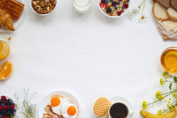 Healthy breakfast background