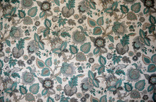 Kitsch Textile. Vintage Floral Pattern Wallpaper Tapestry.