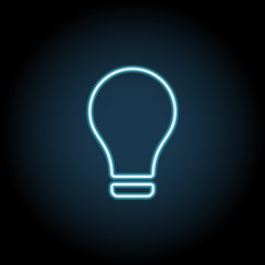 Poster - bulb icon in neon style. Simple thin line, outline vector of web, minimalistic icons for UI and UX, website or mobile application