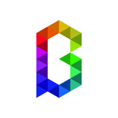 Canvas Print - Letter B Polygon Colorful Modern Font Alphabet Logo Vector