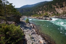 Kootenai River Near Libby, Montana Province, USA, North America