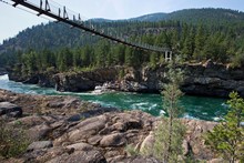 Suspension Bridge Over The Kootenay River Near Libby, Montana Province, USA, North America