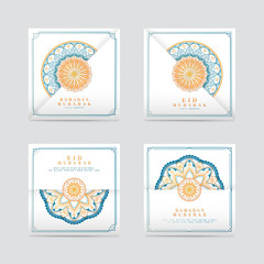 Sticker - White Eid Mubarak card set