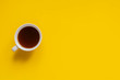 minimalistic design yellow coffee copy space b