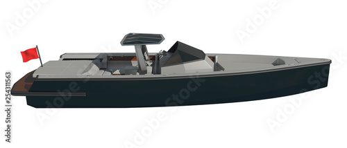 Powerboat Isolated on white background 3d illustration