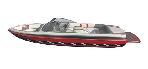 Powerboat Isolated on white background 3d illustration