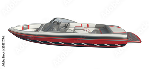 Powerboat Isolated on white background 3d illustration