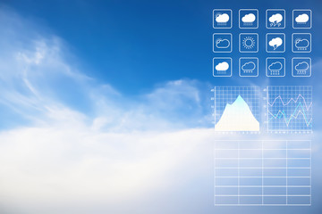 Wall Mural - dramatic panorama view of buautiful soft white clouds and summer morning blue sky for meteorology ba