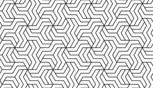 Abstract Geometric Pattern With Stripes, Lines. Seamless Vector Background. White And Black Ornament. Simple Lattice Graphic Design