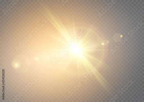 Fotografía Vector transparent sunlight special lens flash light effect