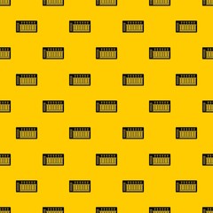Poster - Electronic synth pattern seamless vector repeat geometric yellow for any design
