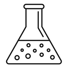 Poster - Blood test flask icon. Outline blood test flask vector icon for web design isolated on white background