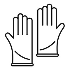 Poster - Forensic lab gloves icon. Outline forensic lab gloves vector icon for web design isolated on white background