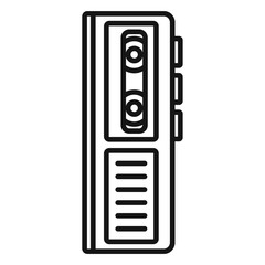 Poster - Cassette dictaphone icon. Outline cassette dictaphone vector icon for web design isolated on white background