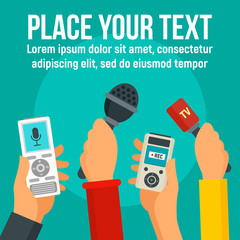 Poster - modern digital dictaphone concept background. flat illustration of modern digital dictaphone vector 