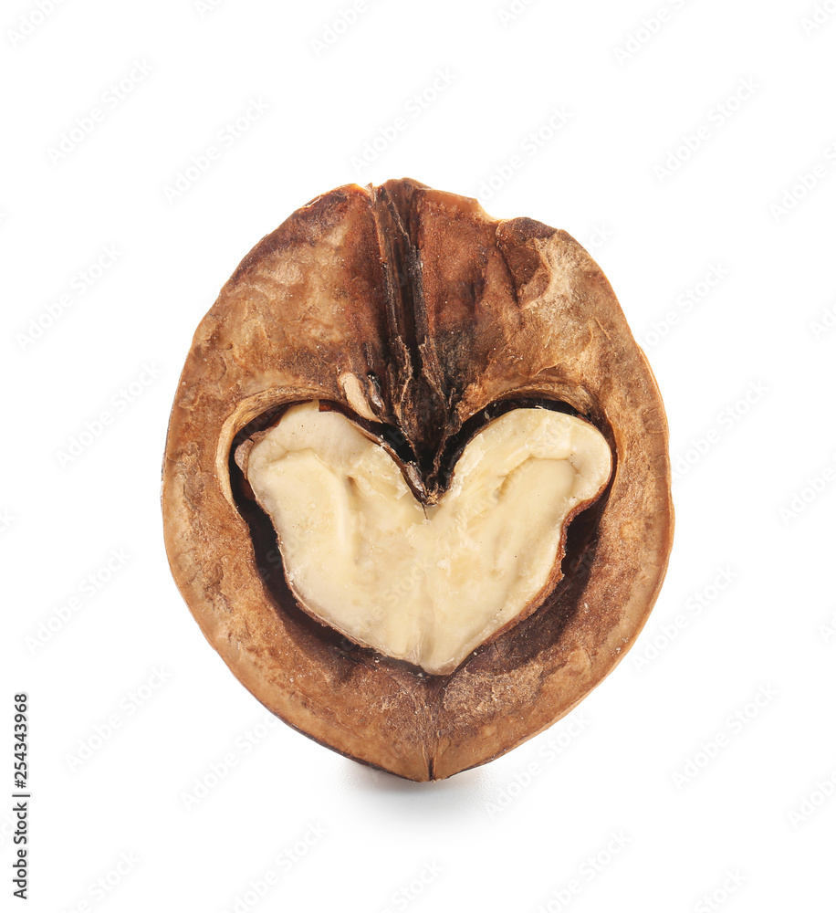 Tasty walnut on white background