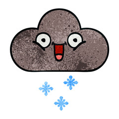 retro grunge texture cartoon storm snow cloud