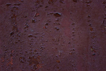 Old Rusty Sheet Of Metal With Pieces Of Peeled Paint Grunge Background For Design