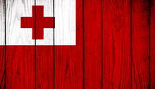Flag Of Tonga On Wooden Background