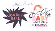 Girl slogans for t shirt. Modern print for girls. Vector illustration. Creative typography slogan design. Signs 