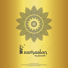 Sticker - islamic design concept. abstract mandala with pattern ornament and lantern element. Ramadan Kareem or Eid Mubarak greeting. invitation Banner or Card Background Vector illustration