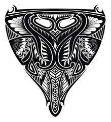 Wall Mural - black and white maori style ornaments. tattoo design. vector decorative illustration.