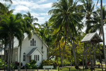 St Mary's By The Sea Church In Port Douglas City Surrounded By Palm Trees, Queensland. Australia.