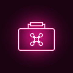 Fototapete - drone in a bag icon. Elements of Drones in neon style icons. Simple icon for websites, web design, mobile app, info graphics