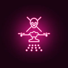 Fototapete - drone with chemical elements icon. Elements of Drones in neon style icons. Simple icon for websites, web design, mobile app, info graphics
