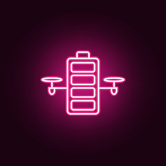 Poster - charging a drone icon. Elements of Drones in neon style icons. Simple icon for websites, web design, mobile app, info graphics