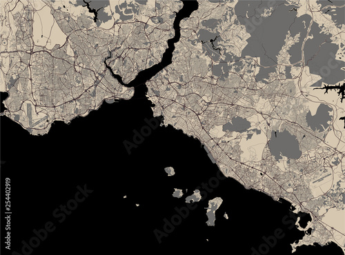 Fotografía map of the city of Istanbul, Turkey