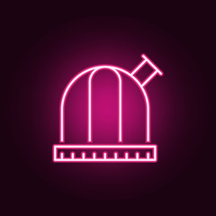 Poster - observatory icon. elements of scientifics study in neon style icons. simple icon for websites, web d