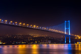 Fototapeta  - Nightview of Bosphorus Bridge from Ortaköy Mosque Area