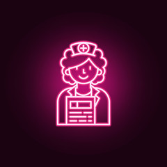 Wall Mural - nurse icon. Elements of Cancer day in neon style icons. Simple icon for websites, web design, mobile app, info graphics