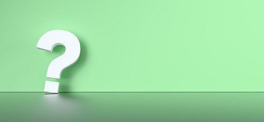 Poster - colored question mark background concept. 3D Rendering.