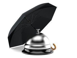 Canvas Print - Umbrella with hotel bell