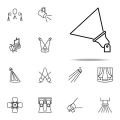 Poster - outdoor floodlight icon. Spotlight icons universal set for web and mobile