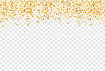 Canvas Print - Gold stars on transparent background. Holiday backgdrop vector