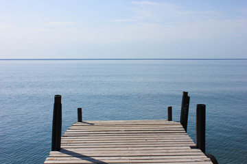 pier on the sea in calm