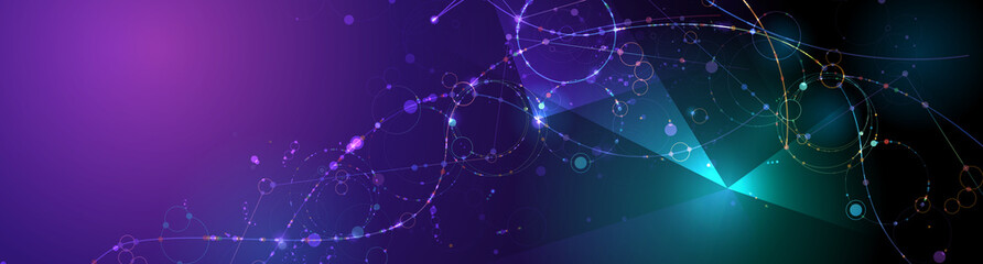 abstract molecule structure with color,line,geometric pattern,polygon shape. vector illustration des