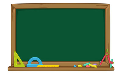 Blank green chalkboard vector illustration