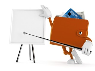 Canvas Print - Wallet character with blank whiteboard