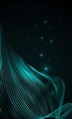 Abstract bright wavy lines on a dark blue background Futuristic technology illustration design Wave line pattern Abstract modern futuristic background for application Flow movement waveform Vector