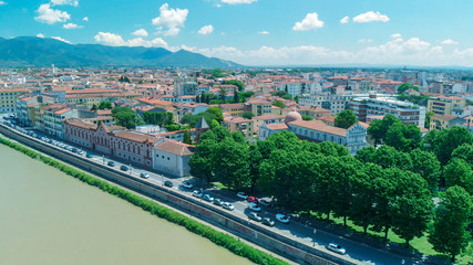 Canvas Print - Aerial view of Pisa, Tuscany. City homes on a sunny day