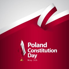 Wall Mural - Poland Constitution Day Flag Vector Template Design Illustration