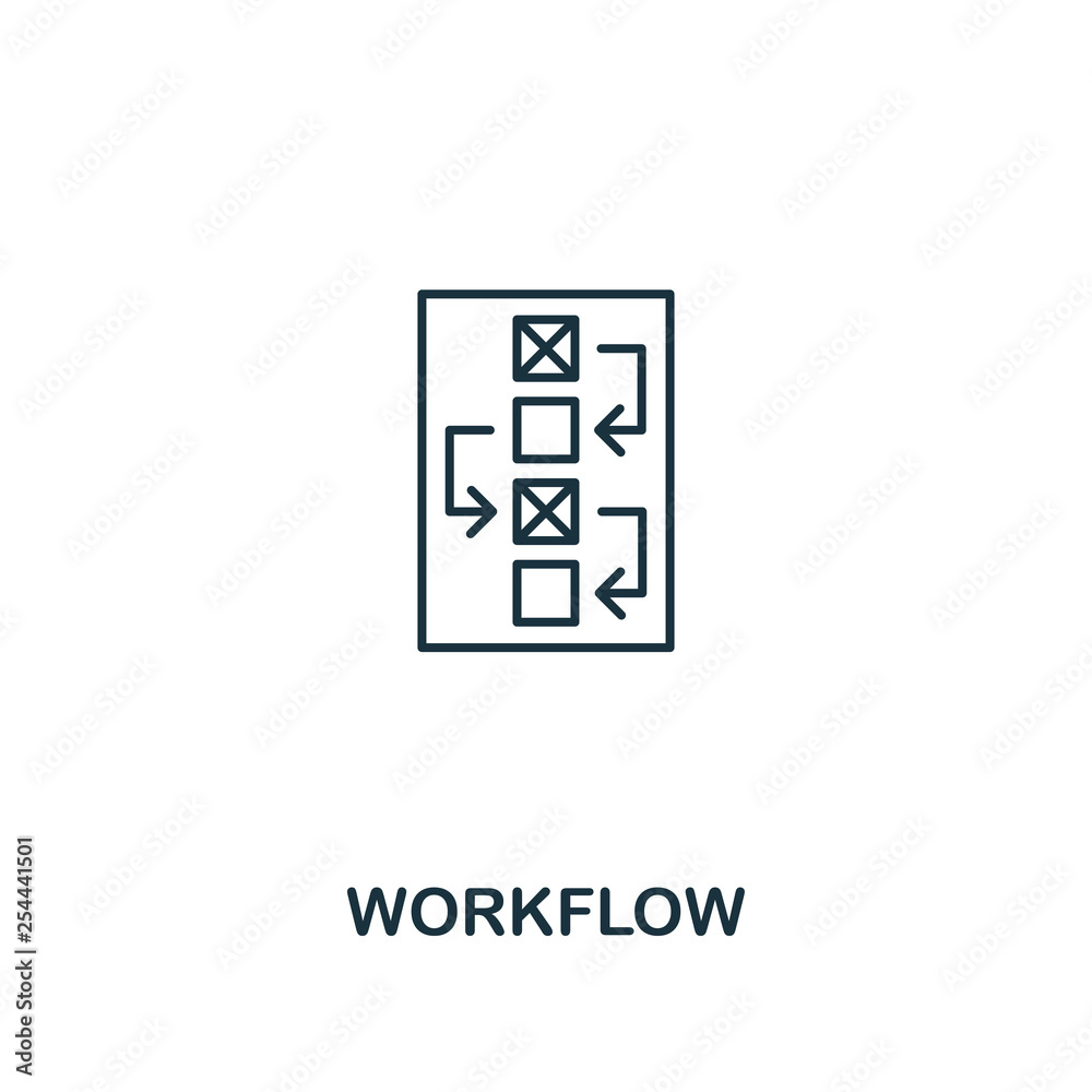 Workflow icon. Thin outline style design from design ui and ux icons ...