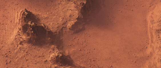 rough rocky mars landscape from above.